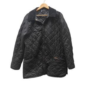 Barbour Eskdale Black Quilted Jacket Medium Made in England Classic Coat